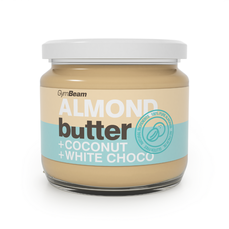 Almond butter with coconut and white chocolate_GymBeam_cool-body.eu