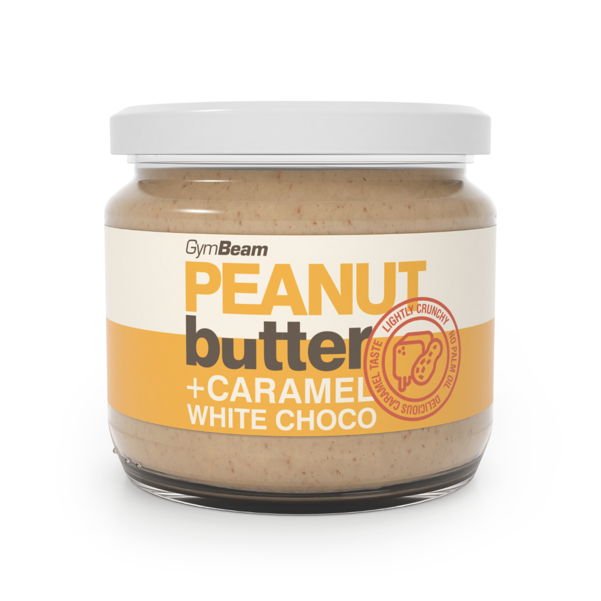 Peanut butter with caramel and white chocolate_GymBeam_cool-body.eu